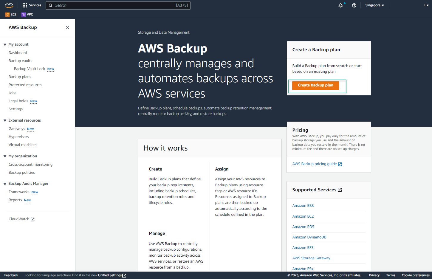 Create Backup plan :: DEPLOY AWS BACKUP TO THE SYSTEM